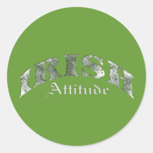 Ierse Attitude Distress Ronde Sticker