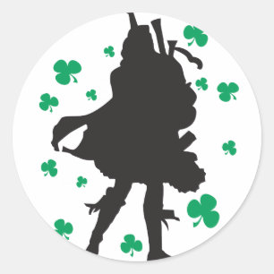 Ierse Bagpiper-Stickers Ronde Sticker