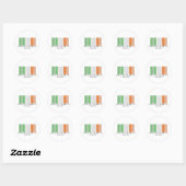 Ierse barcode vlag ronde sticker (Vel)