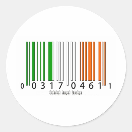 Ierse barcode vlag ronde sticker (Voorkant)