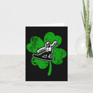 Ierse blad snowboarden St. Patrick's Day groene Gi Kaart
