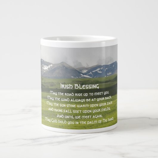 Ierse Blessing Green Valley Landschap Extra Grote Beker (Voorkant)