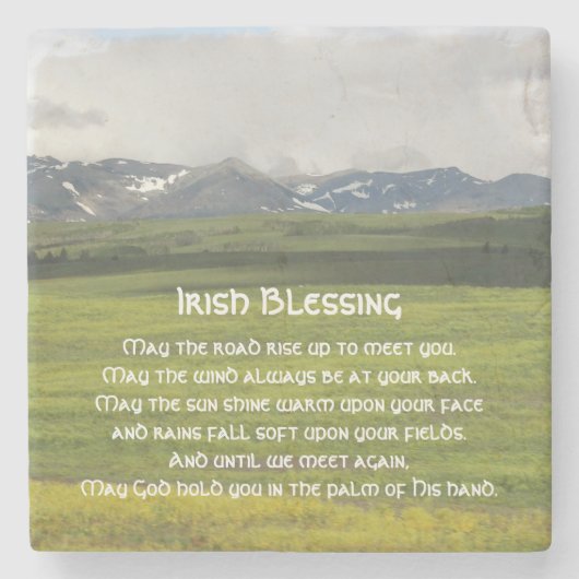 Ierse Blessing Green Valley Landschap Stenen Onderzetter (Voorkant)