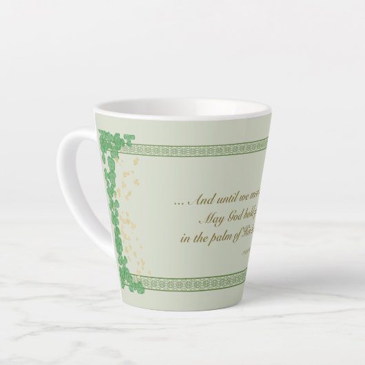 Ierse "Blessing Latte Mok Palm" van Zijn hand sham (Linkerhoek)