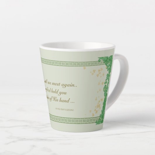 Ierse "Blessing Latte Mok Palm" van Zijn hand sham (Rechterhoek)
