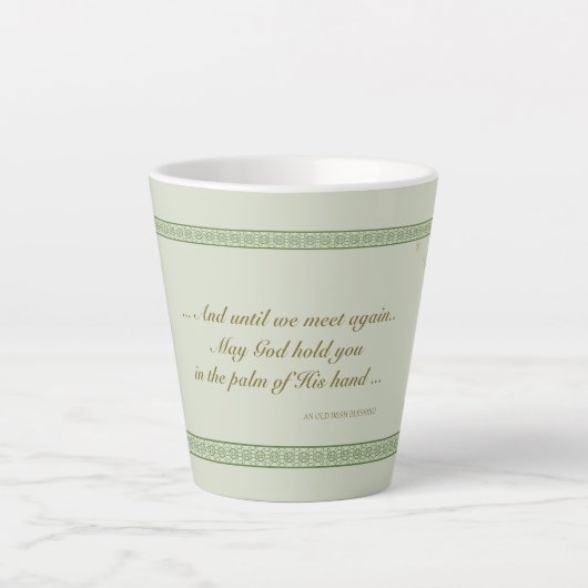 Ierse "Blessing Latte Mok Palm" van Zijn hand sham (Voorkant)