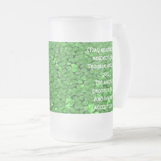 Ierse "Blessing Mok" - Moslimburen respecteren Matglas Bierpul (Voorkant rechts)