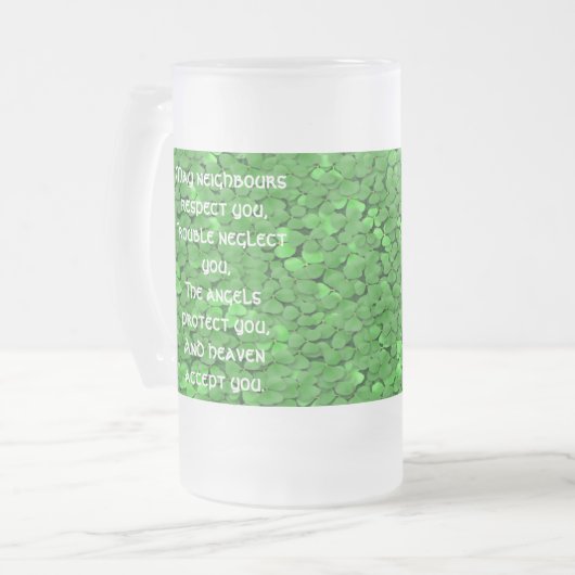 Ierse "Blessing Mok" - Moslimburen respecteren Matglas Bierpul (Voorkant links)