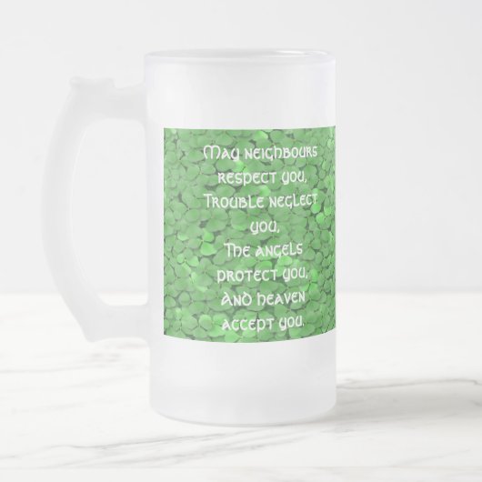 Ierse "Blessing Mok" - Moslimburen respecteren Matglas Bierpul (Links)