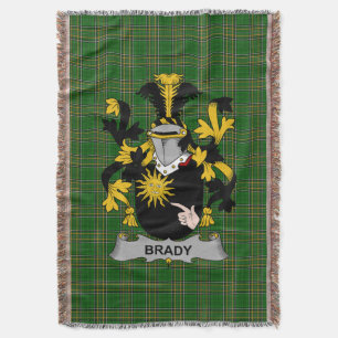 Ierse Brady of McBrady Wapen Familie Crest Deken