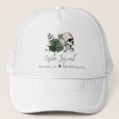 Ierse Bruidsploeg Gothic Groene Schedel & Rozen  Trucker Pet (Voorkant)