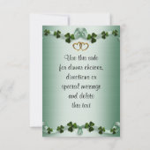 Ierse bruiloft RSVP shamrocks Kaartje (Achterkant)