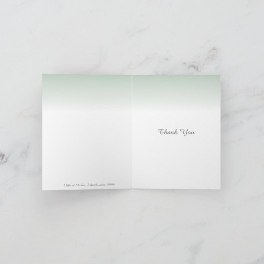 Ierse bruiloft thema Cliffs of Mother Dank u Bedankkaart (Binnen)