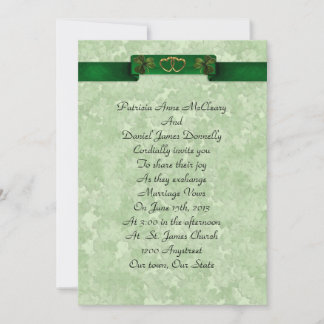 Ierse bruiloft Uitnodiging elegante shamrocks