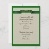 Ierse bruiloft Uitnodiging elegante shamrocks (Achterkant)