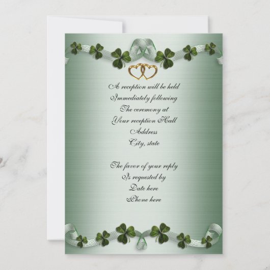 Ierse bruiloft Uitnodigingen (Achterkant)