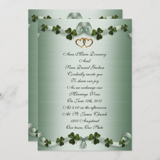 Ierse bruiloft Uitnodigingen (Voorkant / Achterkant)