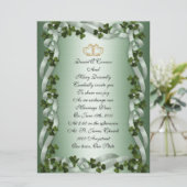 Ierse bruiloft Uitnodigingselegant Kaart (Staand voorkant)