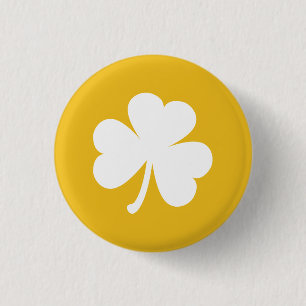  Ierse Button Shamrock   Goud en wit