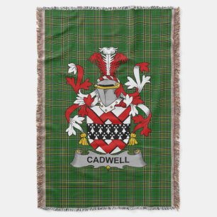 Ierse Cadwell of Caddell Wapen Familie Crest Deken