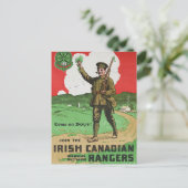 Ierse Canadese Rangers Briefkaart (Staand voorkant)