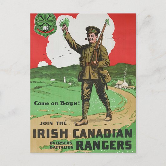 Ierse Canadese Rangers Briefkaart (Voorkant)