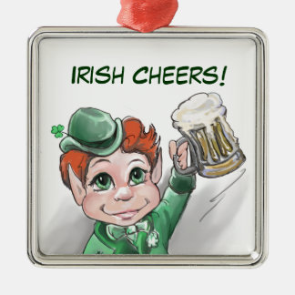 Ierse Cheers! Portret Premium Square Ornament