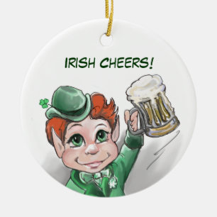 Ierse Cheers! Portret Round-Ornament Keramisch Ornament