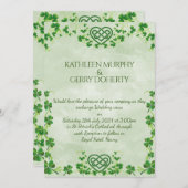 Ierse Claddagh Ring Shamrocks & Keltische Liefdesk Kaart (Voorkant / Achterkant)