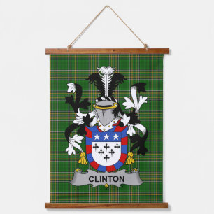 Ierse Clinton Wapen van Familie Crest Hangend Wandkleed