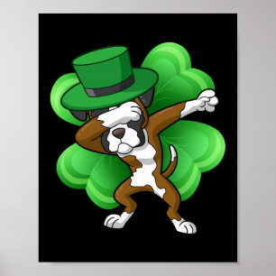 Ierse Dabbing Leprechaun Boxer St Patricks Grappig Poster