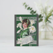 Ierse dame met lelies St Patrick's Day Briefkaart (Staand voorkant)