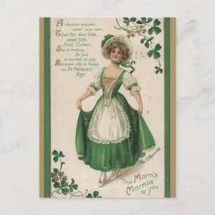  Ierse dame met shamrocks St Patricks Day Briefkaart