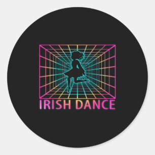Ierse Dans Retro Danser Cadeau Ronde Sticker