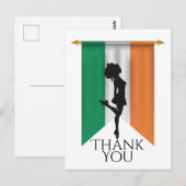Ierse danser en vlag van Ierland dans bedankt Briefkaart (Voorkant / Achterkant)