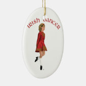 Ierse danser in het rood keramisch ornament (Rechts)