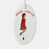 Ierse danser in het rood keramisch ornament (Rechts)