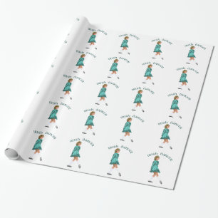 Ierse danser in turquoise zachte schoenen cadeaupapier