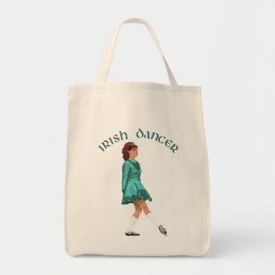 Ierse danser in turquoise zachte schoenen tote bag