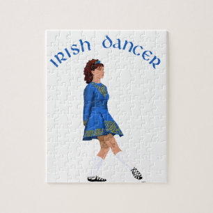 Ierse danser in zachte schoenen in het blauw legpuzzel