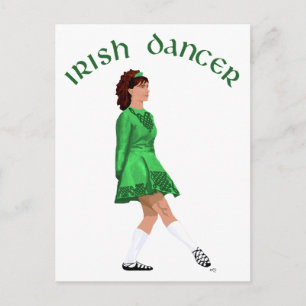 Ierse danser in zachte schoenen in het groen briefkaart