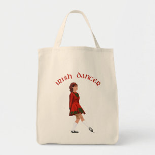 Ierse danser in zachte schoenen met rode kledij tote bag