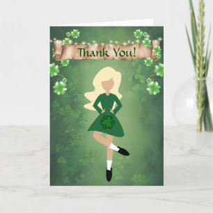 Ierse danser met Blond Hair Irish Step Dance Bedankkaart