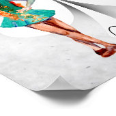 Ierse danser met Clover en String Lights Dance Poster (Hoek)