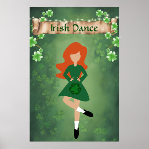 Ierse danser met Red Hair Irish Dance Poster