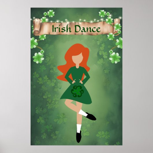 Ierse danser met Red Hair | Irish Dance Poster (Voorkant)