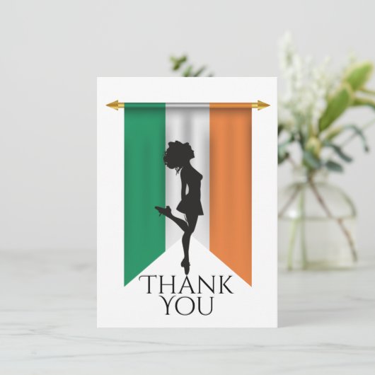 Ierse danseres en vlag van de Ierse dans Bedankkaart (Staand voorkant)