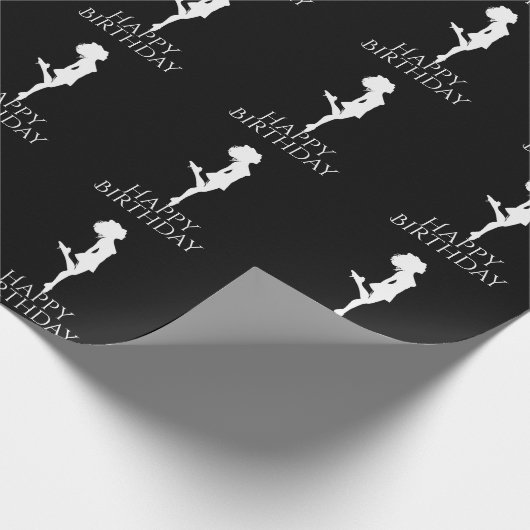 Ierse danseres hardschoen zwart - witte dansdag cadeaupapier (Hoek)