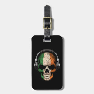  Ierse Dj Skull met hoofdtelefoon Bagagelabel