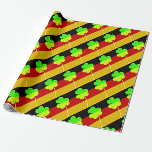 Ierse Duitse vlag Shamrock Clover St. Patrick Cadeaupapier